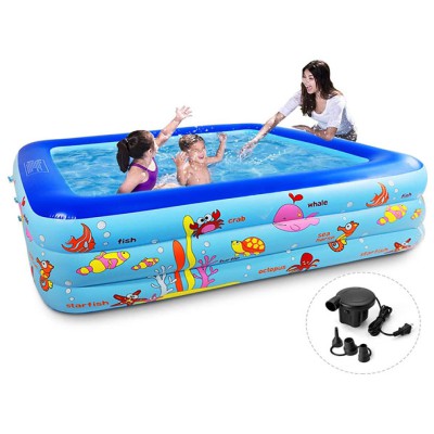 Inflatable Swimming Pool Adults & Kids Baby Pool Bathing Tub Outdoor Indoor - 130Cm