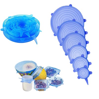 6 Pcs/Set Food Silicone Cover Universal Silicone Lids For Cookware Bowl Pot Lid Reusable Stretch Lids Wrap Kitchen Accessories - Kitchen Rack - Kitchen Rack - Oven Cover - kitchen rack