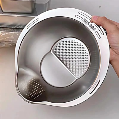 Rice Washing Machine Strainer Bowl - 304 Stainless Steel Rice Sharpener Bowl