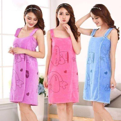 Women Bath Towels Wearable Towel Dress Beach Adults Bath Gown SPA Sling Robes Home Nightwear Microfiber Women Bathrobe