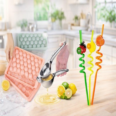 🔥 Ice Tray + Lemon Presser + Stylish Straw –🍹 Fresh Juice বানানো এখন একদম সহজ! 🍋❄️🥤